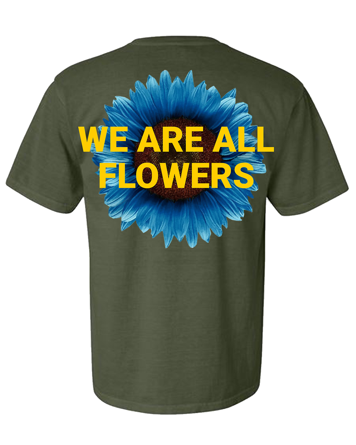 WE ARE ALL FLOWERS - BLUE SUNFLOWER TEE